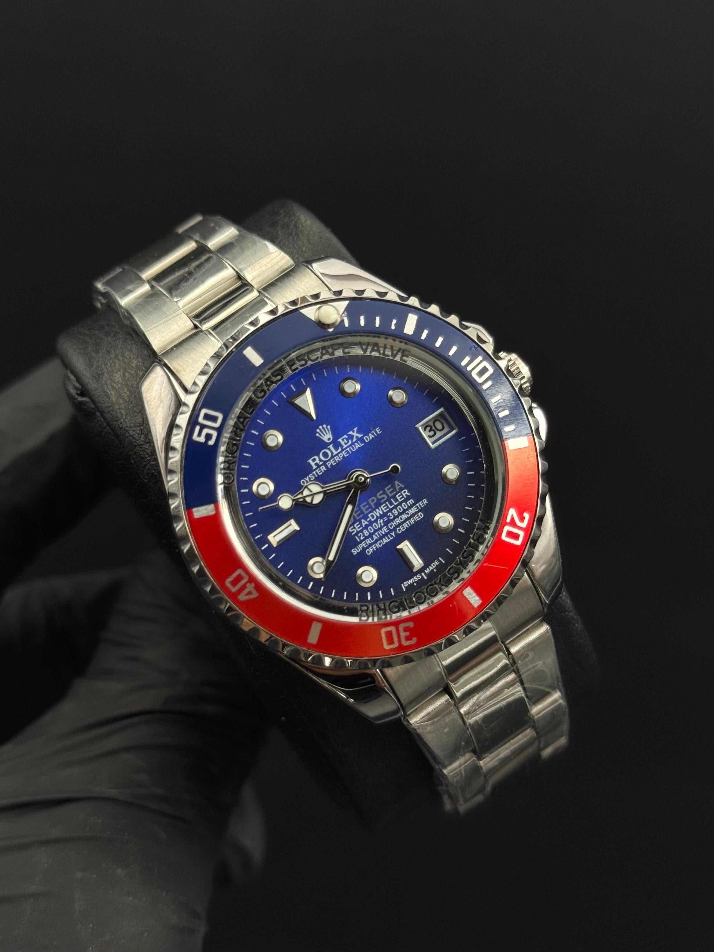 Rlx Submariner Mujer Plateado Tablero Azul Bisel Azul