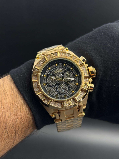 Invct Crono Circones Dorado Tablero Negro